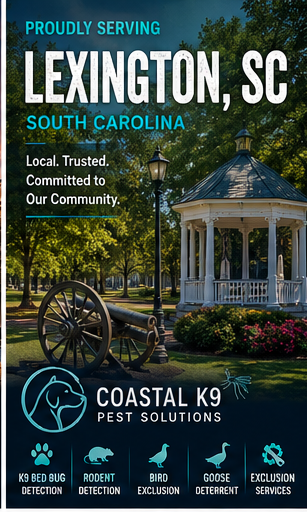 Coastal K9 pest control serving Lexington, South Carolina